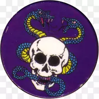 蛇头骨紫色蓝色png图片.蓝色蛇骨架