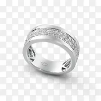 婚戒银制品设计-铺路钻石戒指