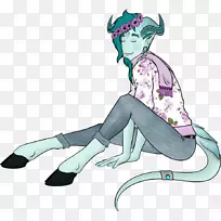 人类行为剪辑艺术美人鱼插图-薰衣草镇男孩