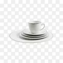 咖啡杯浓咖啡瓷碟银充电器盘