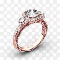 订婚戒指结婚戒指钻石玫瑰金大理石