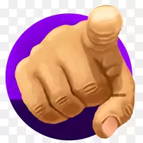 拇指手模型紫色卡通感毛茸茸