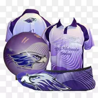 威斯康星大学-白色水服，紫色产品运动装-定制保龄球衫高中