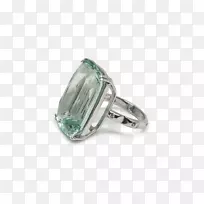 翡翠戒指珠宝银产品设计海蓝宝环
