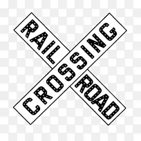 铁路运输列车纵横横过标志.铁路标志