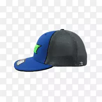棒球帽蓝色木炭牛排帽-蓝色霓虹灯绿色背包