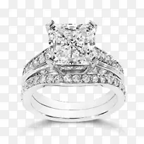 公主剪裁订婚戒指钻石切割婚戒-公主剪裁婚纱套
