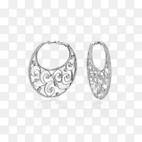 耳环体珠宝银制品设计天然蛋白石花环
