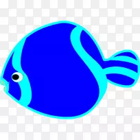剪贴画露天插图图片一条鱼，两条鱼，红鱼，蓝鱼-红鱼蓝鱼