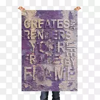 紫色字体-阿西西意大利海报