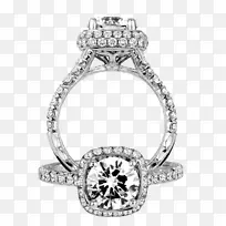 结婚戒指珠宝钻石订婚戒指-多个钻石戒指设置