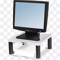 电脑显示器FELLOES-显示器隔水管+支架显示器FELLOES显示器竖管平板显示桌面安装双监视器臂，支持24磅，黑色电脑监控架。