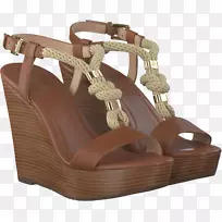 凉鞋平台鞋楔工业设计.妇女用棕色楔形鞋