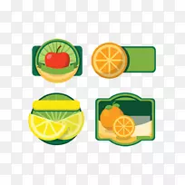 柠檬汁设计水果标识-午餐伙伴品牌