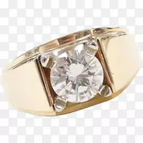 结婚戒指金钻石珠宝-2克拉钻石戒指