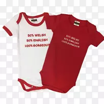 婴儿和幼童一件T恤威尔士服装耐克婴儿服装