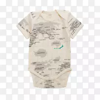 袖子t恤，体装，婴儿和幼童一件棉睡衣
