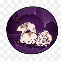 狗紫卡通夜黑猫海报