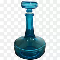 玻璃瓶水洗瓶钴蓝花瓶盖