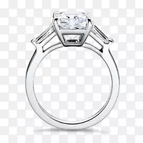 订婚戒指钻石切割结婚戒指辐射切割钻石戒指设置