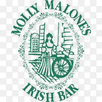 莫莉·马龙的爱尔兰酒吧标志字体文字图案-马萨诸塞州青少年夜总会