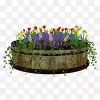 花卉设计紫色花盆容器园艺