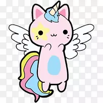 kawaii kunicorn t恤猫kawaii kunicorn-简单的小猫