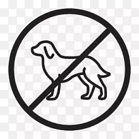 牛仔骑插图的达克斯狗-免费的宠物食物-禁止宠物携带标志