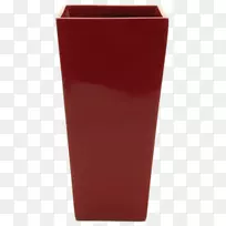 红色塑料花瓶通用营养动物白杯当代花盆和容器