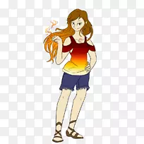 手指人类头发彩色插图剪贴画森林精神神话