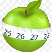 史密斯奶奶测量苹果磁带测量剪贴画计数卡路里