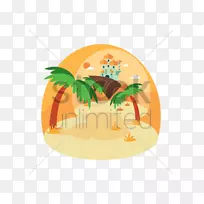 日期棕榈剪贴画图形插图棕榈树.日期棕榈