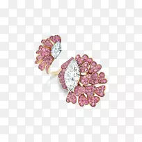 耳环钻石色珠宝玫瑰花瓣钻石戒指设置