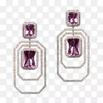 托马斯·吉尔根斯宝石史密斯耳环紫水晶弹簧身饰镜子灵界