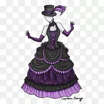 插图礼服紫色服装-哥特式美