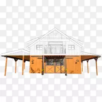 立柱建筑框架谷仓屋顶房屋-柱仓车库计划
