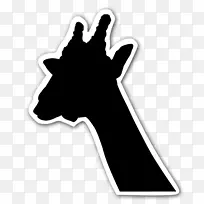 北方长颈鹿插图标志动物-长颈鹿轮廓标志