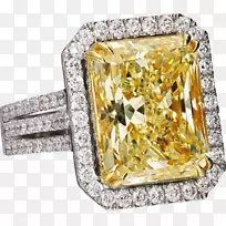 人体珠宝戒指钻石人体-黄色戒指