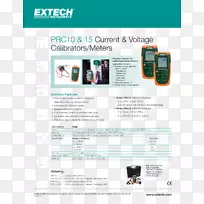 Extech prc 15电流电压校验仪校正电位差数据表加兰蒂库