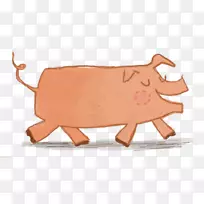 猪插图剪贴画素描-猪