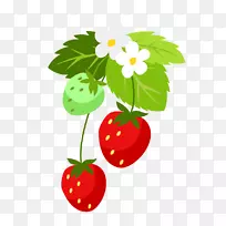 草莓剪贴画叶花-草莓
