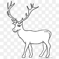 麋鹿剪贴画图形免费内容图片-圣诞驼鹿黑白