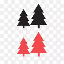 圣诞树剪贴画文字贴纸黑色