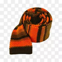 头巾羊毛橙色S.A.-条纹弓