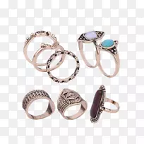 耳环宝石绿松石戒指套装珠宝戒指