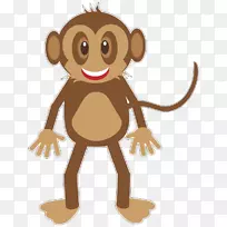 猴子灵长类剪贴画类人猿形象-猴子