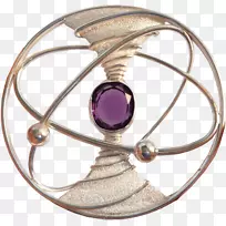 紫水晶珠宝宝石紫色银动态圆线