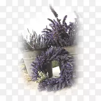 垂死淡紫色熏香意象草本-心形花环