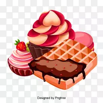 华夫饼巧克力蛋糕甜点图片-巧克力蛋糕