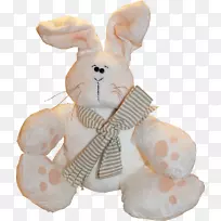 复活节兔子毛绒玩具和可爱的玩具-小材料